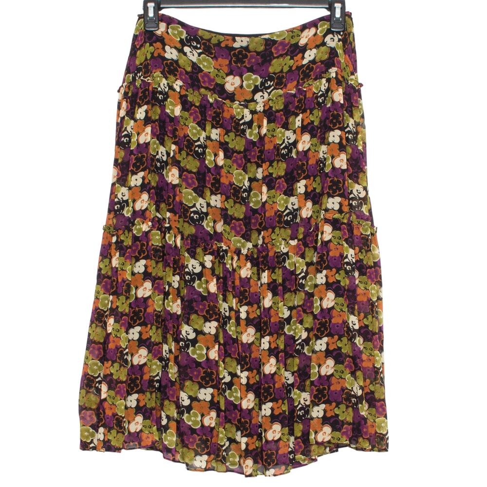Silk Skirt Floral Midi Whimsigoth Fairy Forest Hippie Boho Cottage Witchy 70s 10